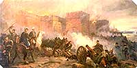 Действия русской артиллерии во время штурма крепости Измаил в 1790г.